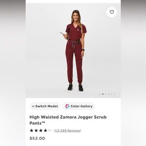 Figs Burgundy Zamora Joggers